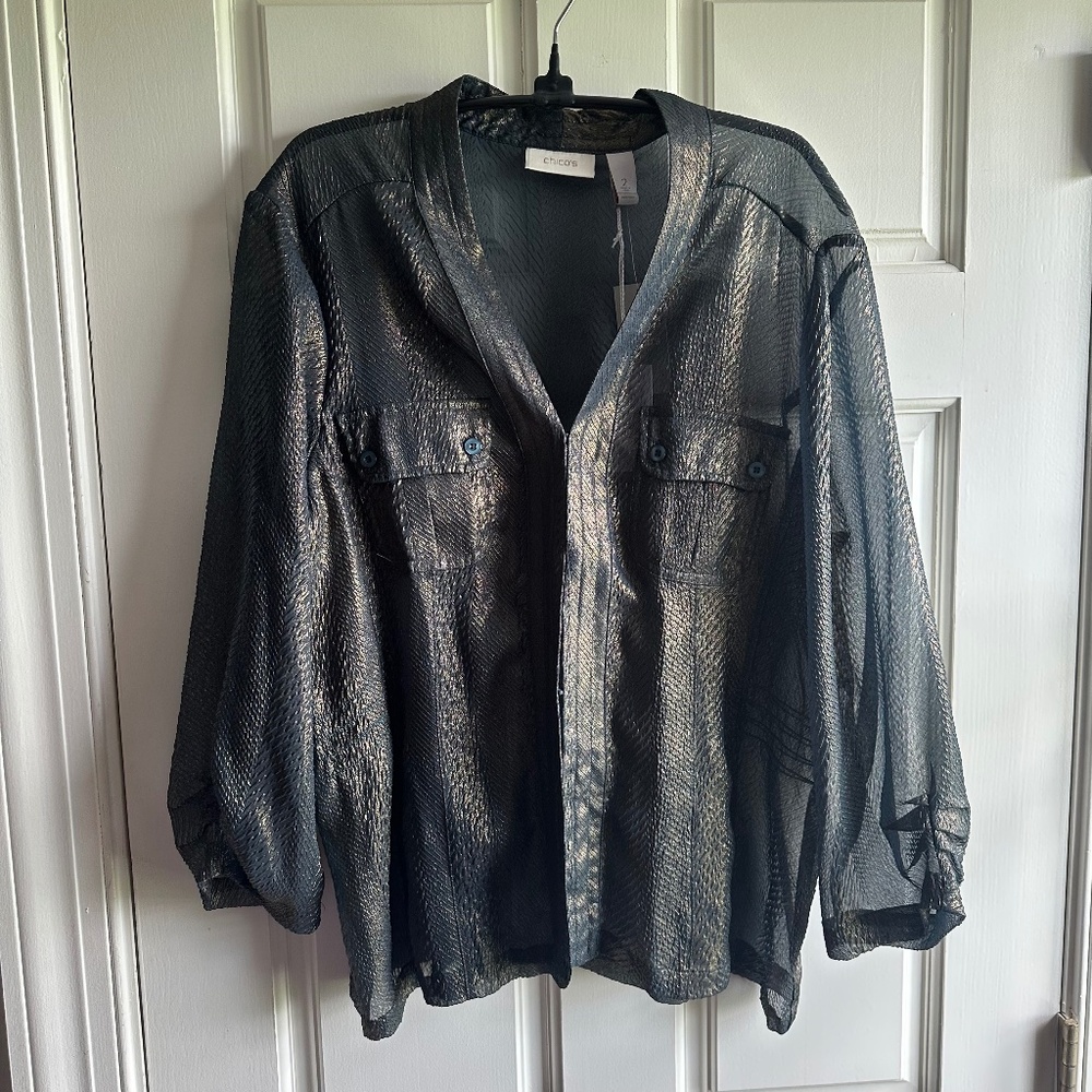 NWT - Chico's - Eleesia Button Up Top - Size L (Chico's 2)